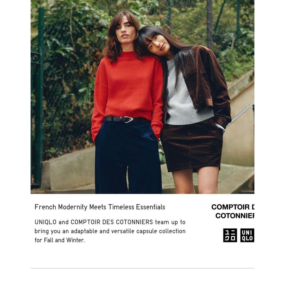 Uniqlo x Comptoir des Cotonniers Size L Corduroy Mini Skirt Brown A-Line - Picture 3 of 9